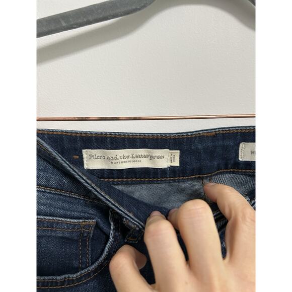 Pilcro and the Letterpress Jeans Womens 27 Blue Denim Stet Ankle Split Mid Rise - Picture 4 of 11